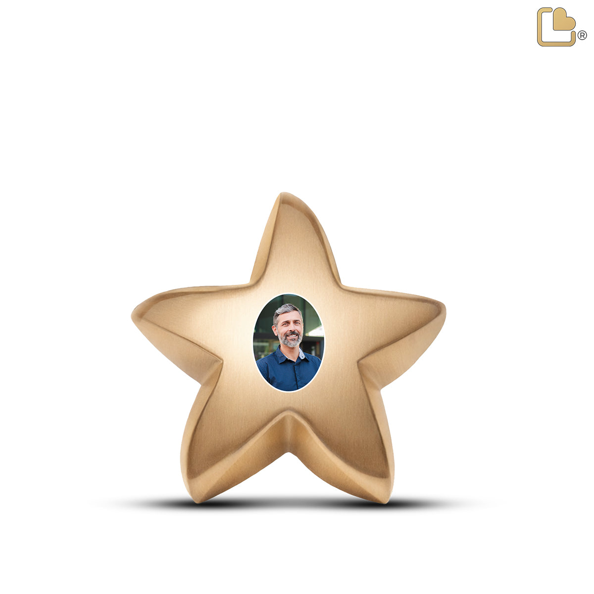 Star Brushed Gold Portrait Cremation Urn