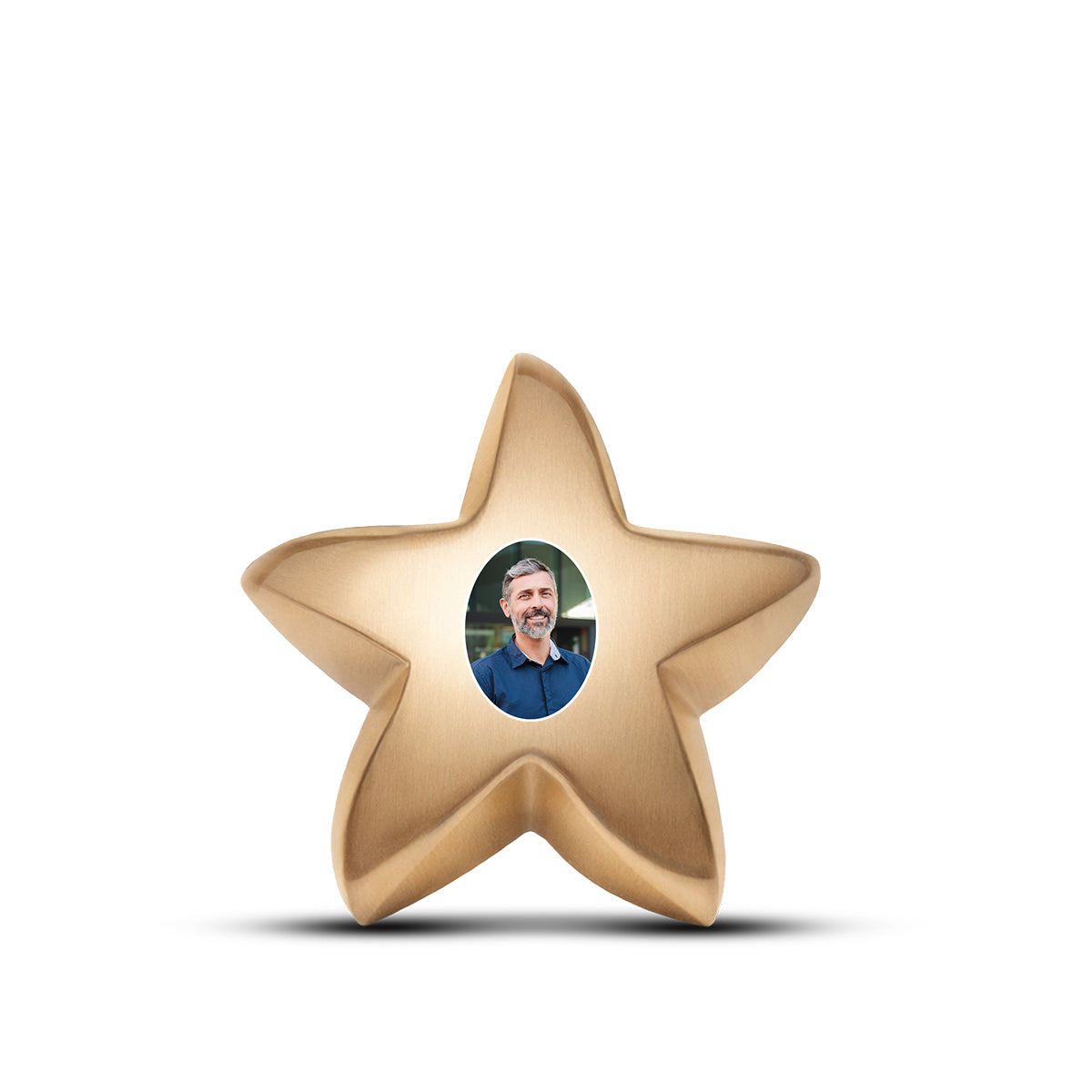 Star Brushed Gold Portrait Cremation Urn