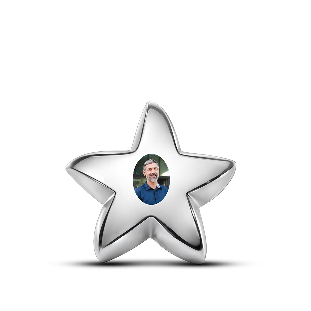 Star Bright Silver Portrait Cremation Urn
