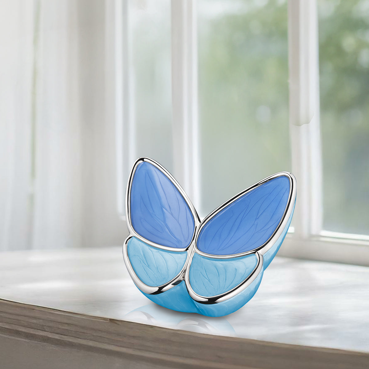 Medium Wings of Hope Butterfly Blue Cremation Urn