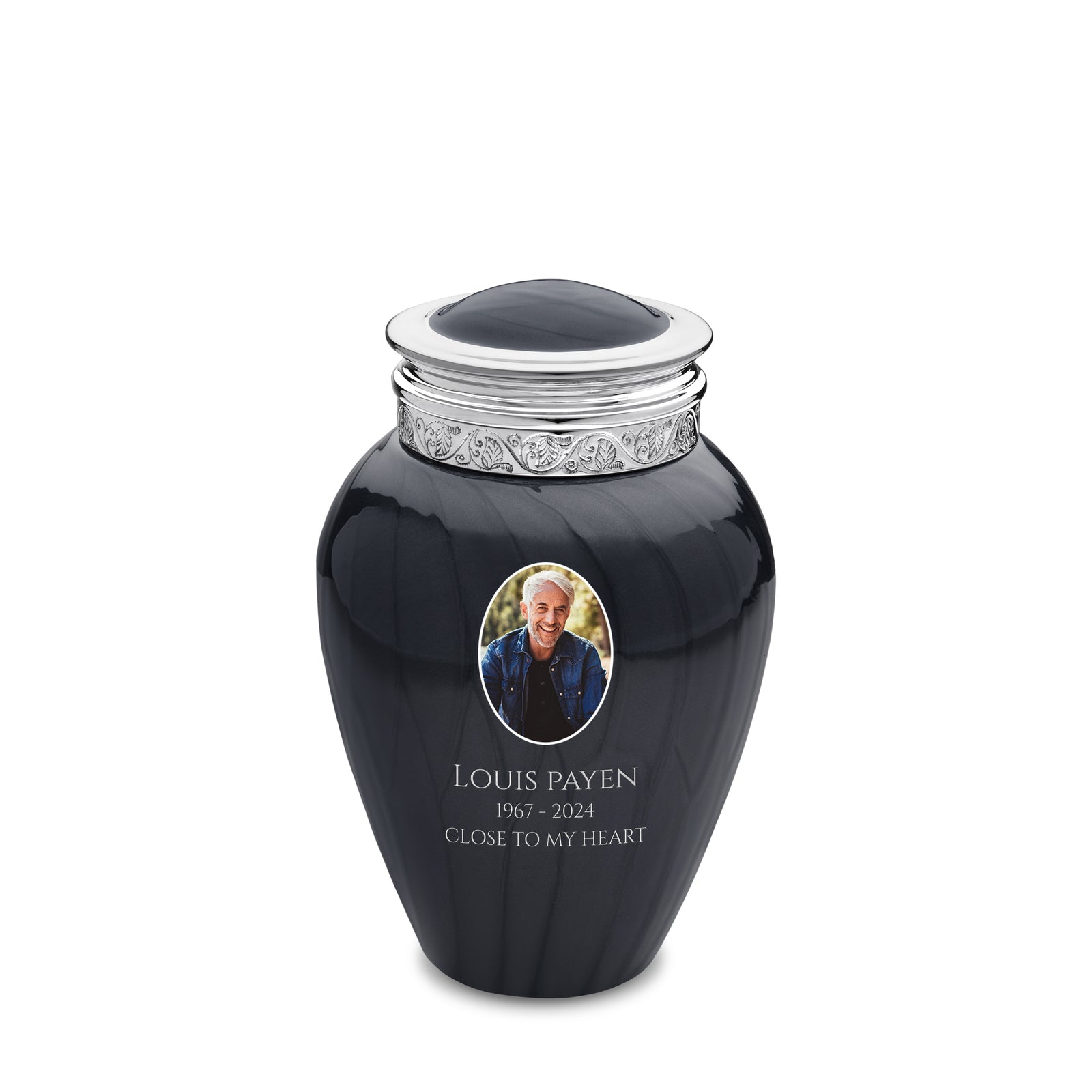 Medium Blessing Portrait Midnight Cremation Urn
