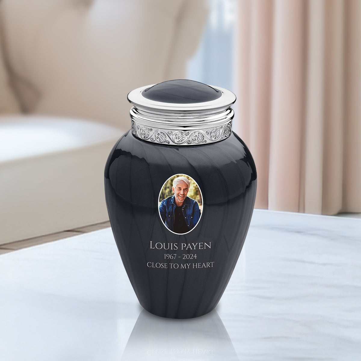 Medium Blessing Portrait Midnight Cremation Urn