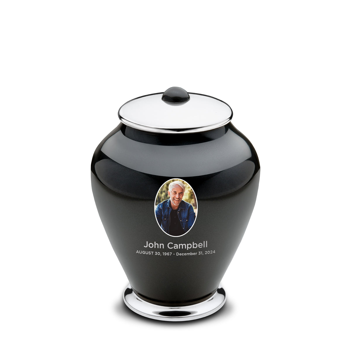 Medium Tall Simplicity Portrait Midnight Cremation Urn - COMFORT by LoveUrns