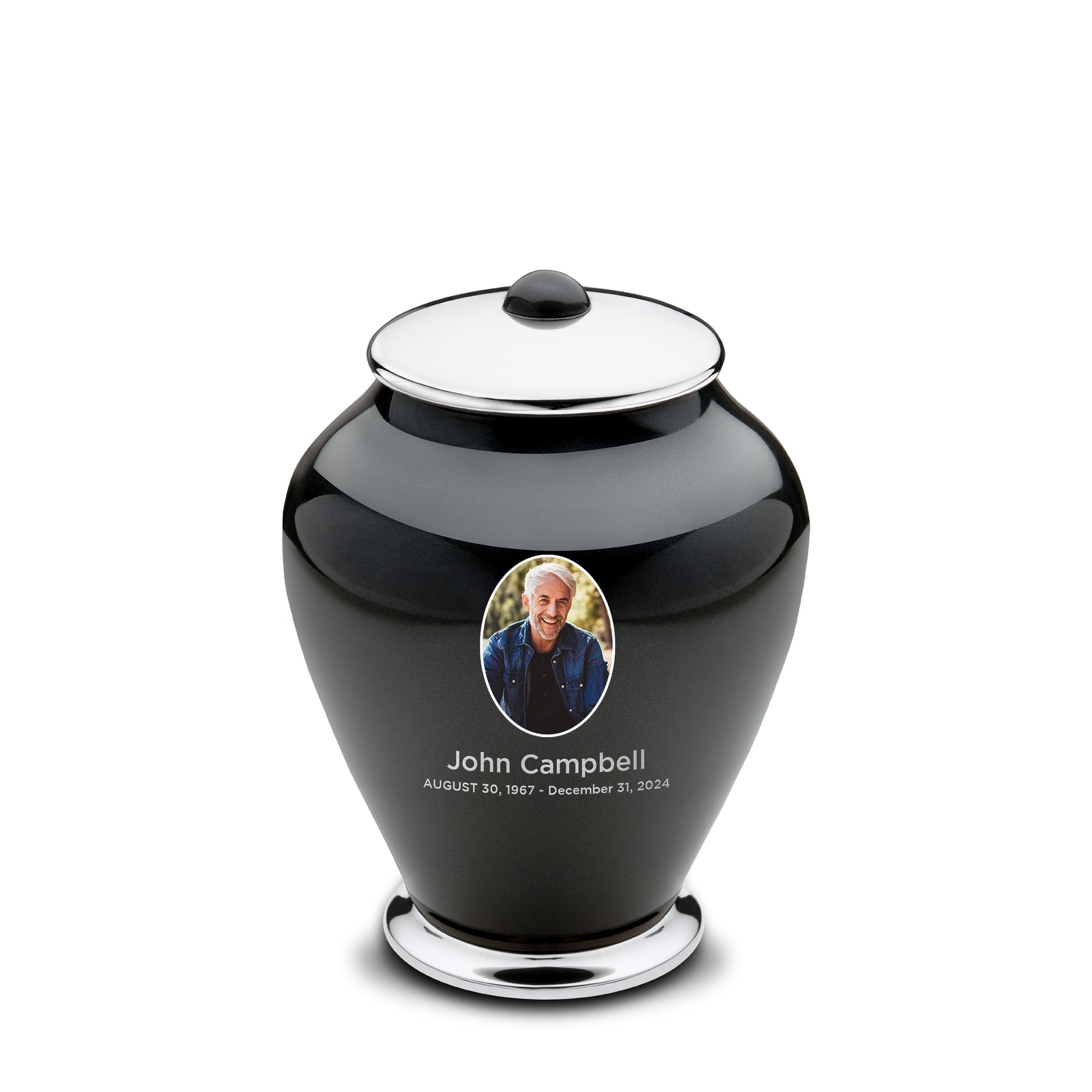 Medium Tall Simplicity Portrait Midnight Cremation Urn - COMFORT by LoveUrns
