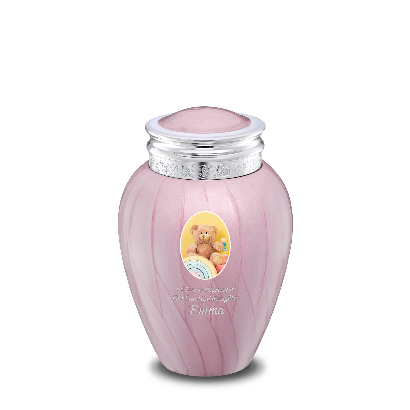Blessing Medium Urn Portrait Pearl Pink & Polished Silver