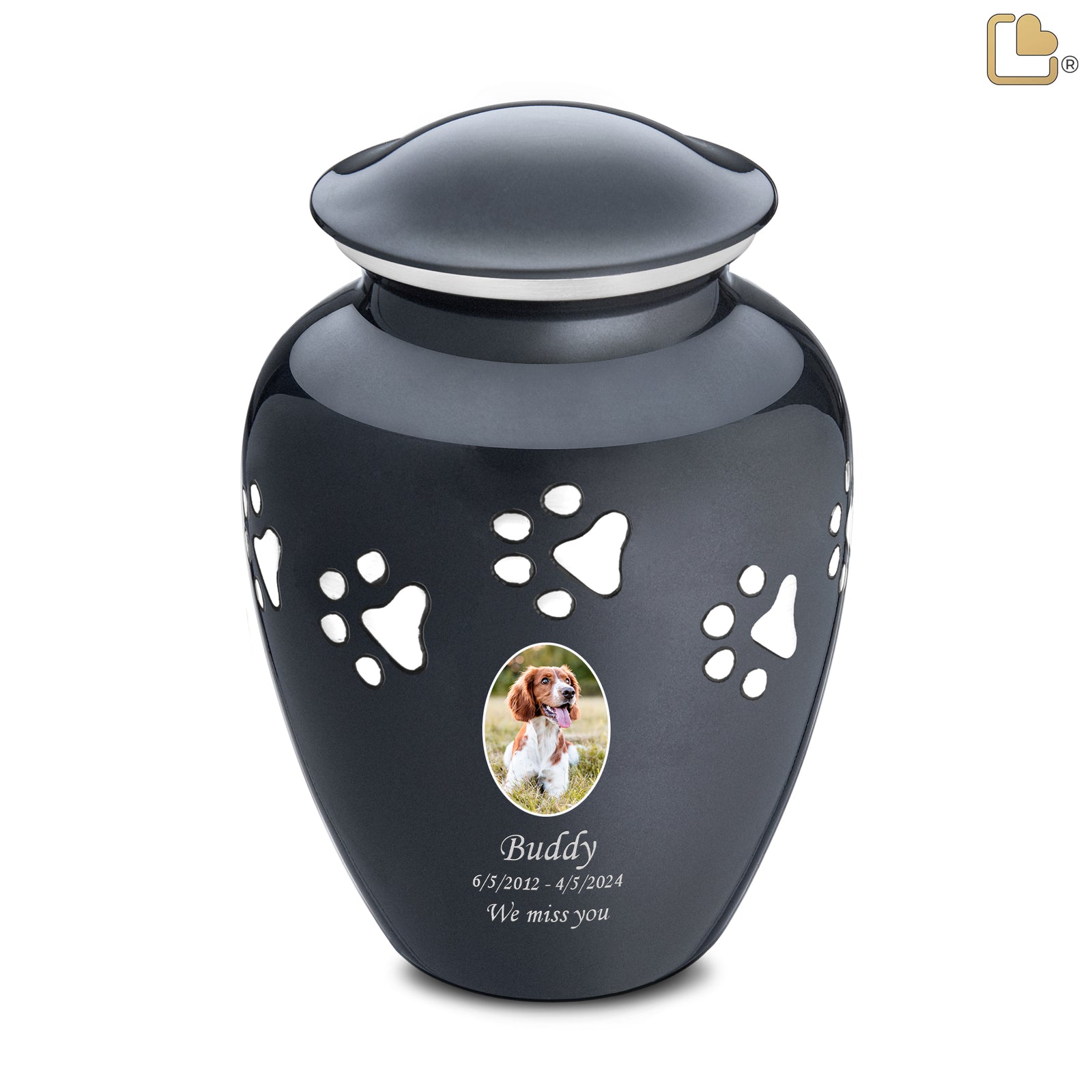 Classic Midnight Portrait Large Pet Cremation Urn