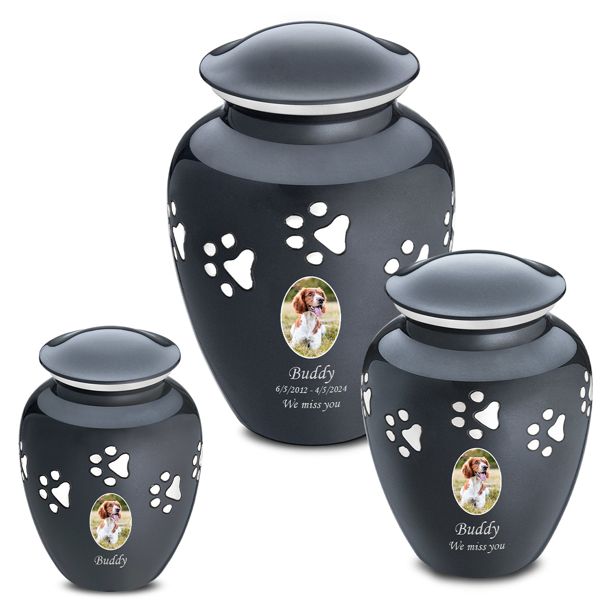 Classic Midnight Portrait Medium Pet Cremation Urn