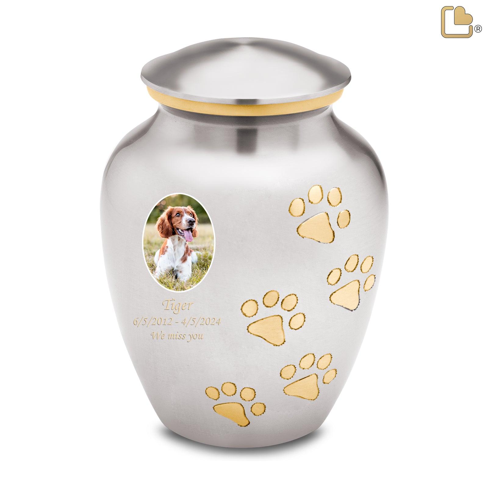 Classic Pewter Portrait Pet Large Urn