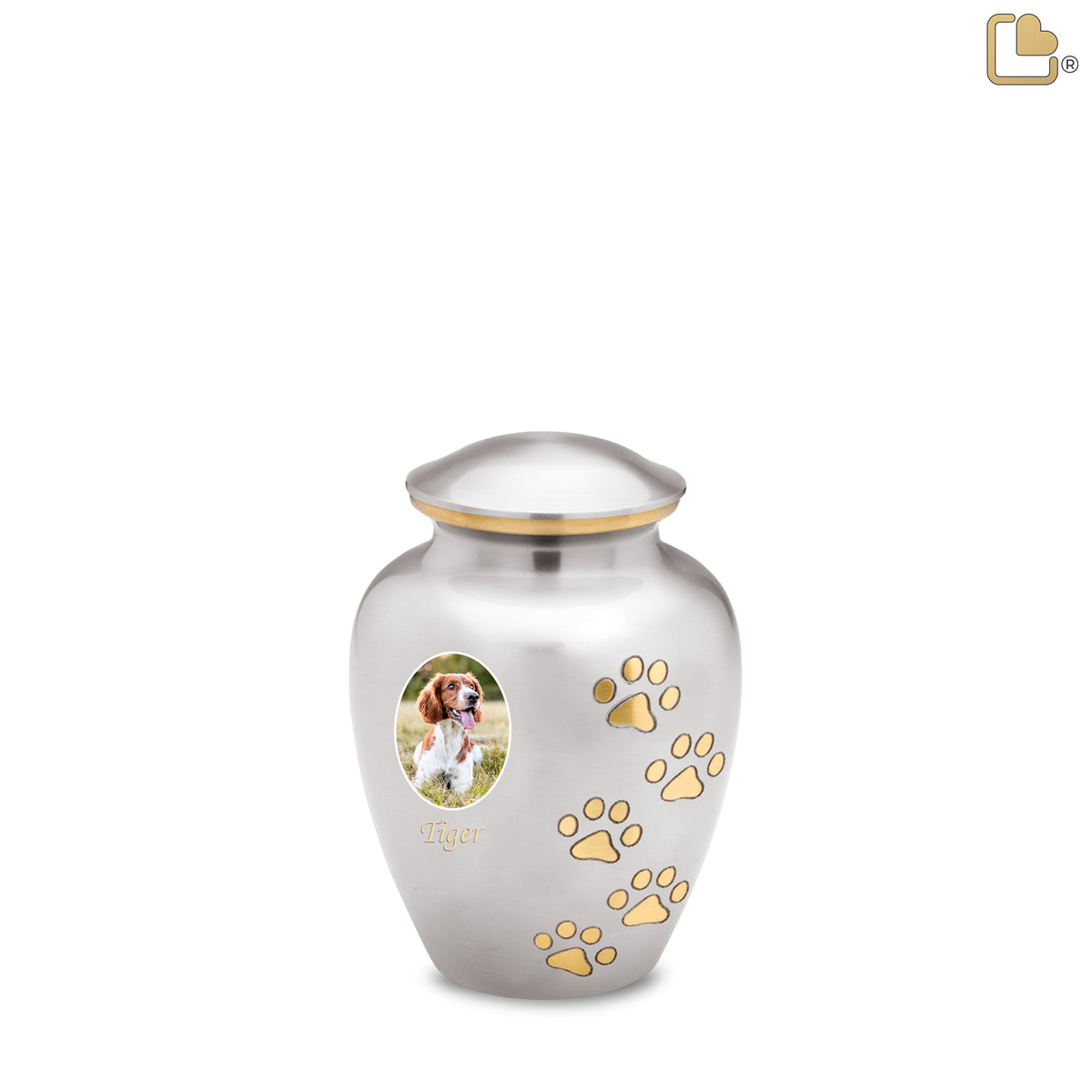 Classic Pewter Portrait Pet Small Urn