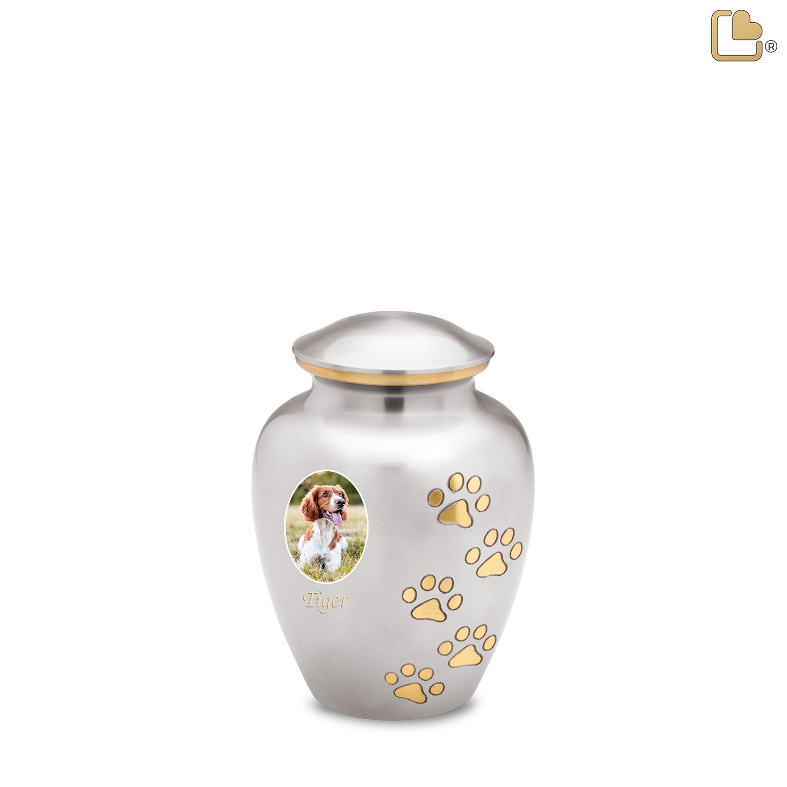 Classic Pewter Portrait Pet Small Urn