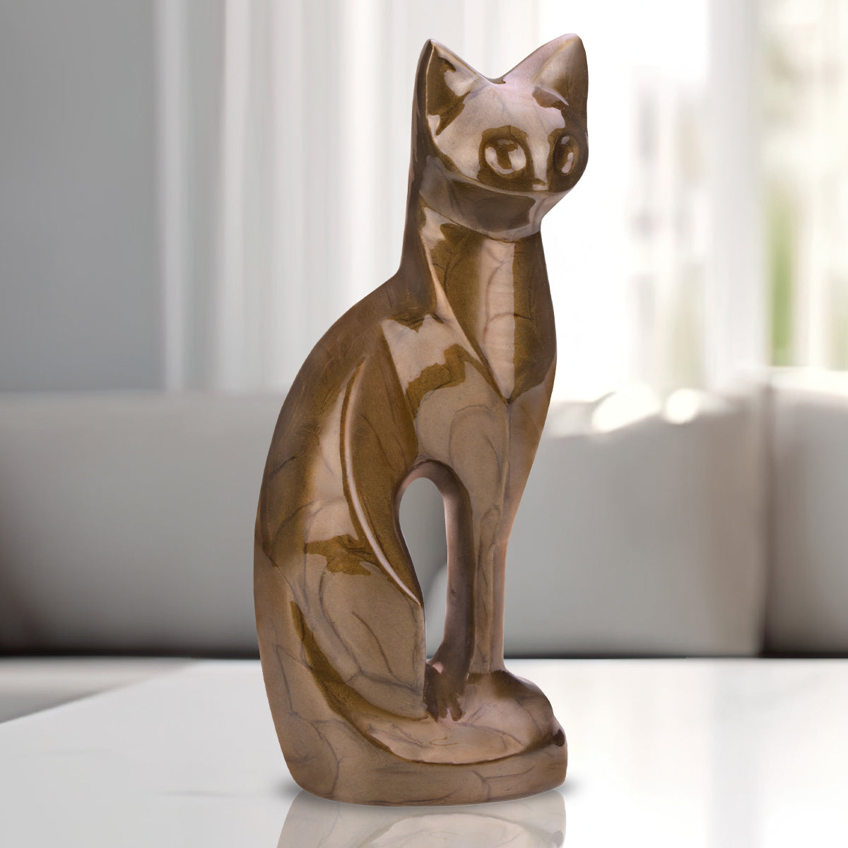 Cat Bronze Pet Urn