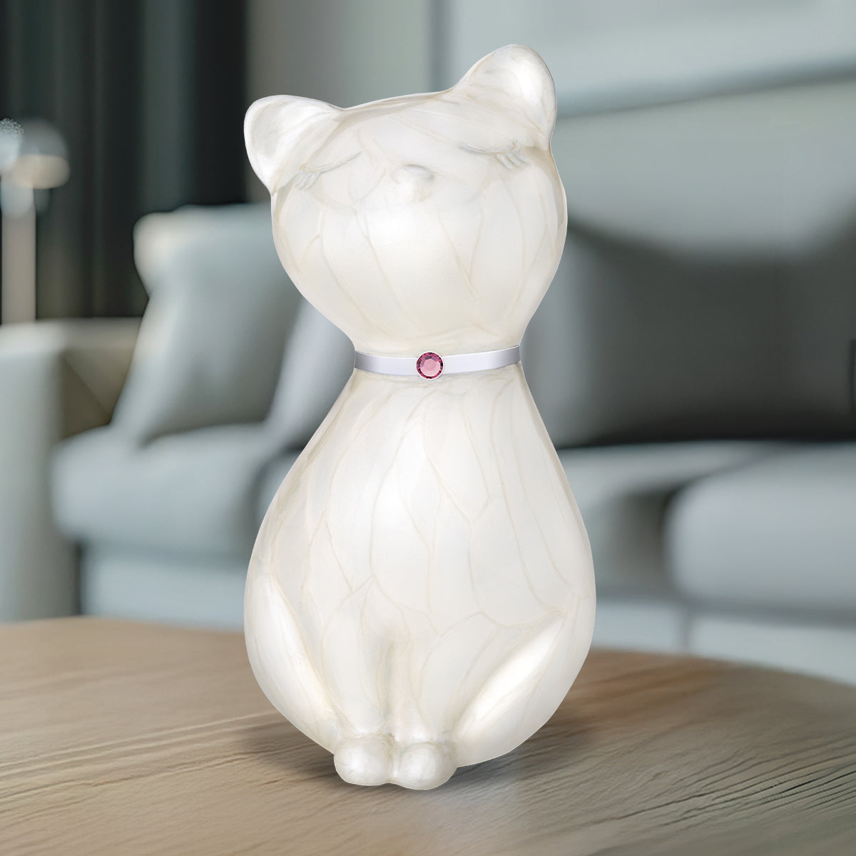 Princess Cat White Pet Urn