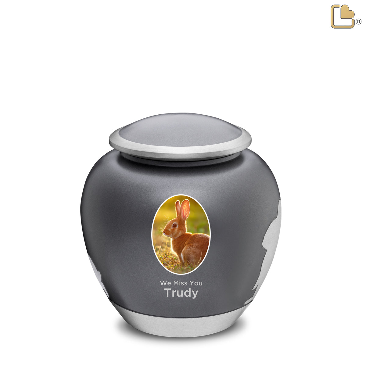 Shadow Medium Rabbit Pet Urn French Grey & Bru Pewter