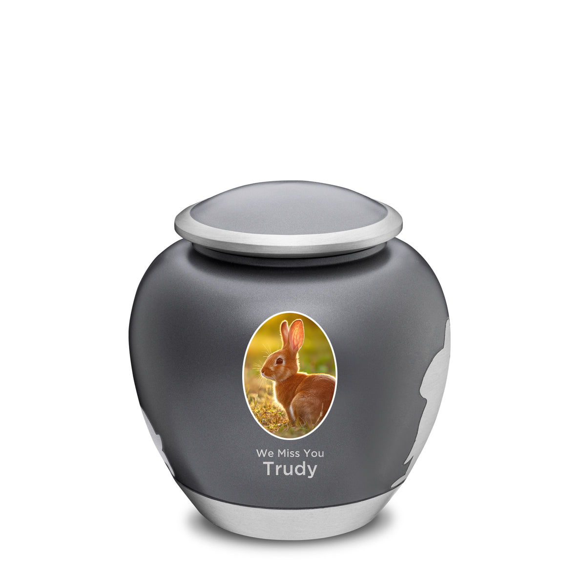 Shadow Medium Rabbit Pet Urn French Grey &amp; Bru Pewter