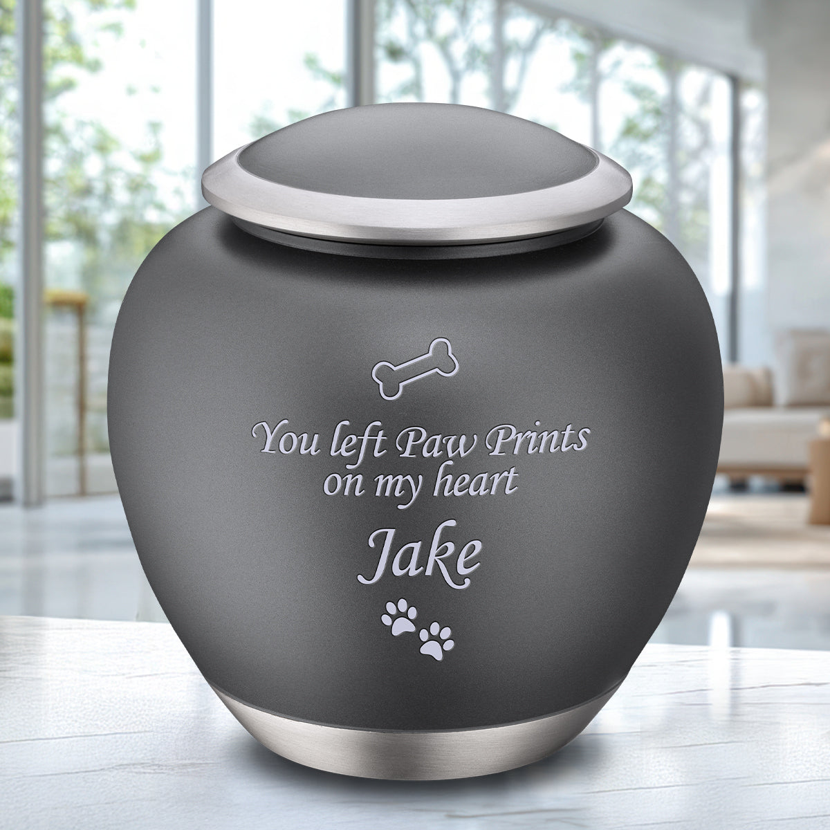 Shadow Medium Pet Urn French Grey & Bru Pewter