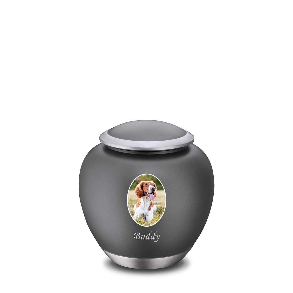 Shadow Small Pet Portrait Urn French Grey &amp; Bru Pewter