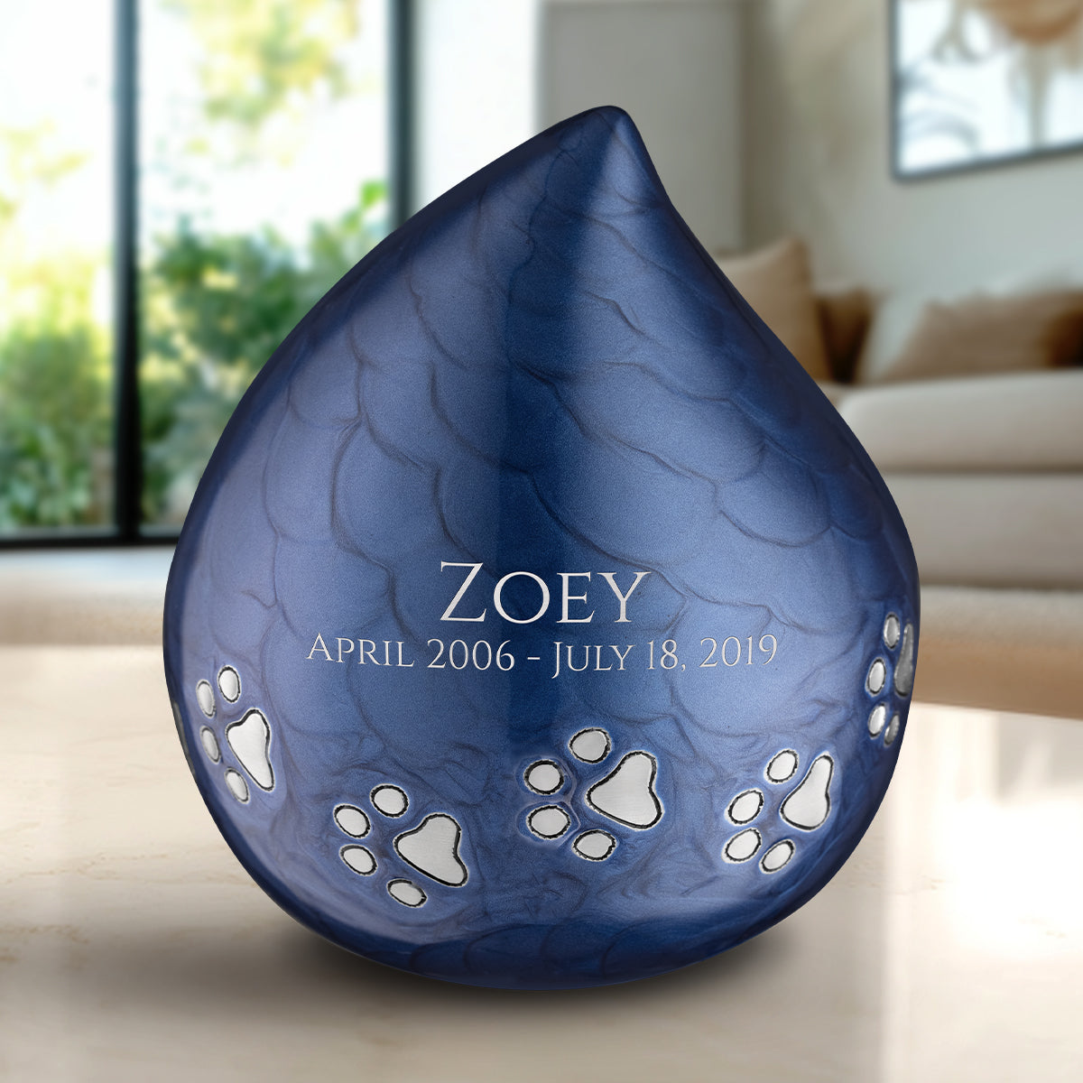 LoveDrop Blue Pet Cremation Urn