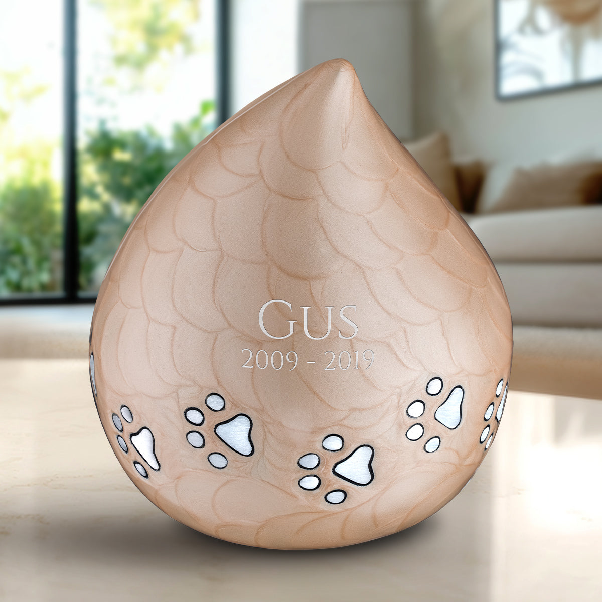 LoveDrop Beige Pet Cremation Urn