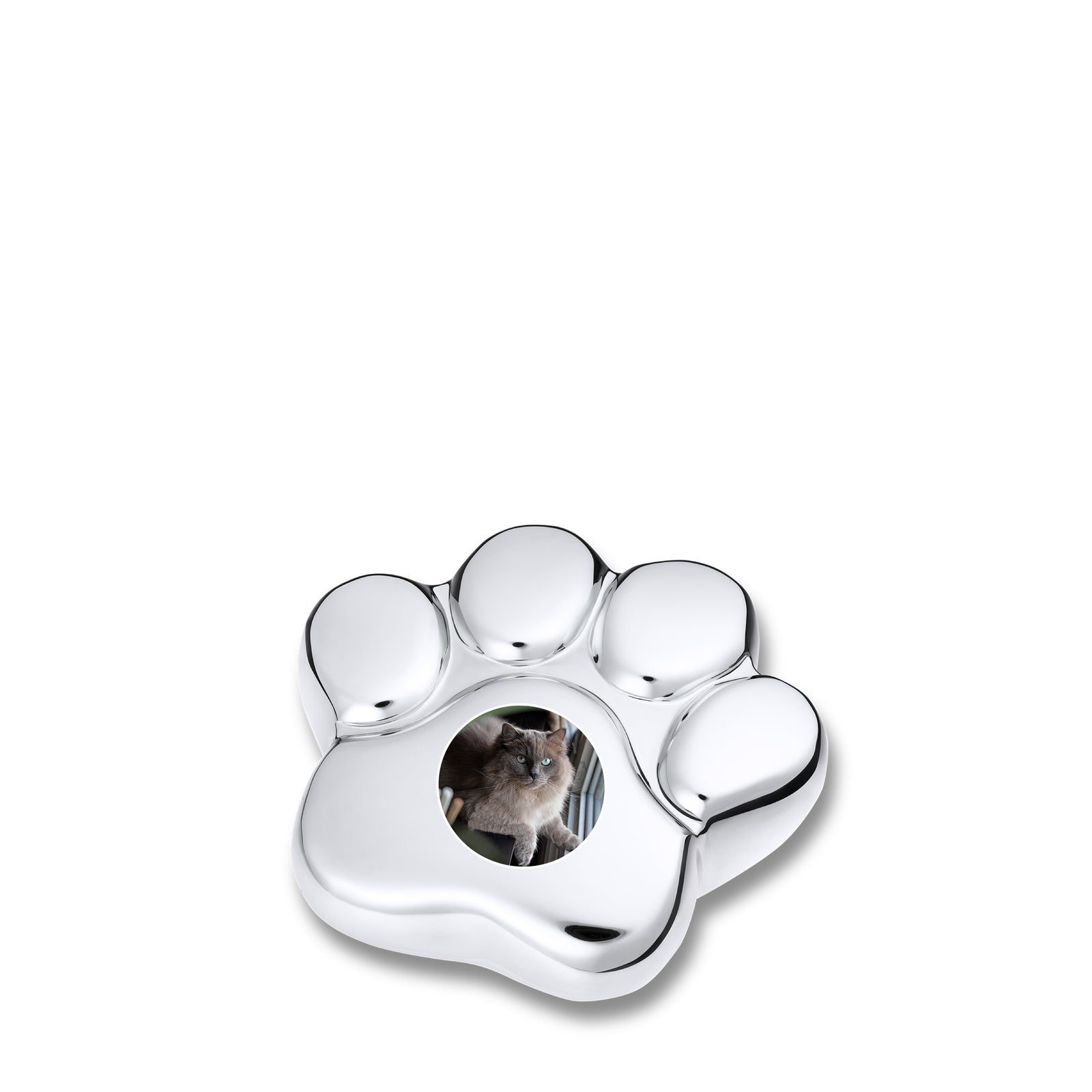LovePaw Portrait Shiny Silver Keepsake Pet Cremation Urn