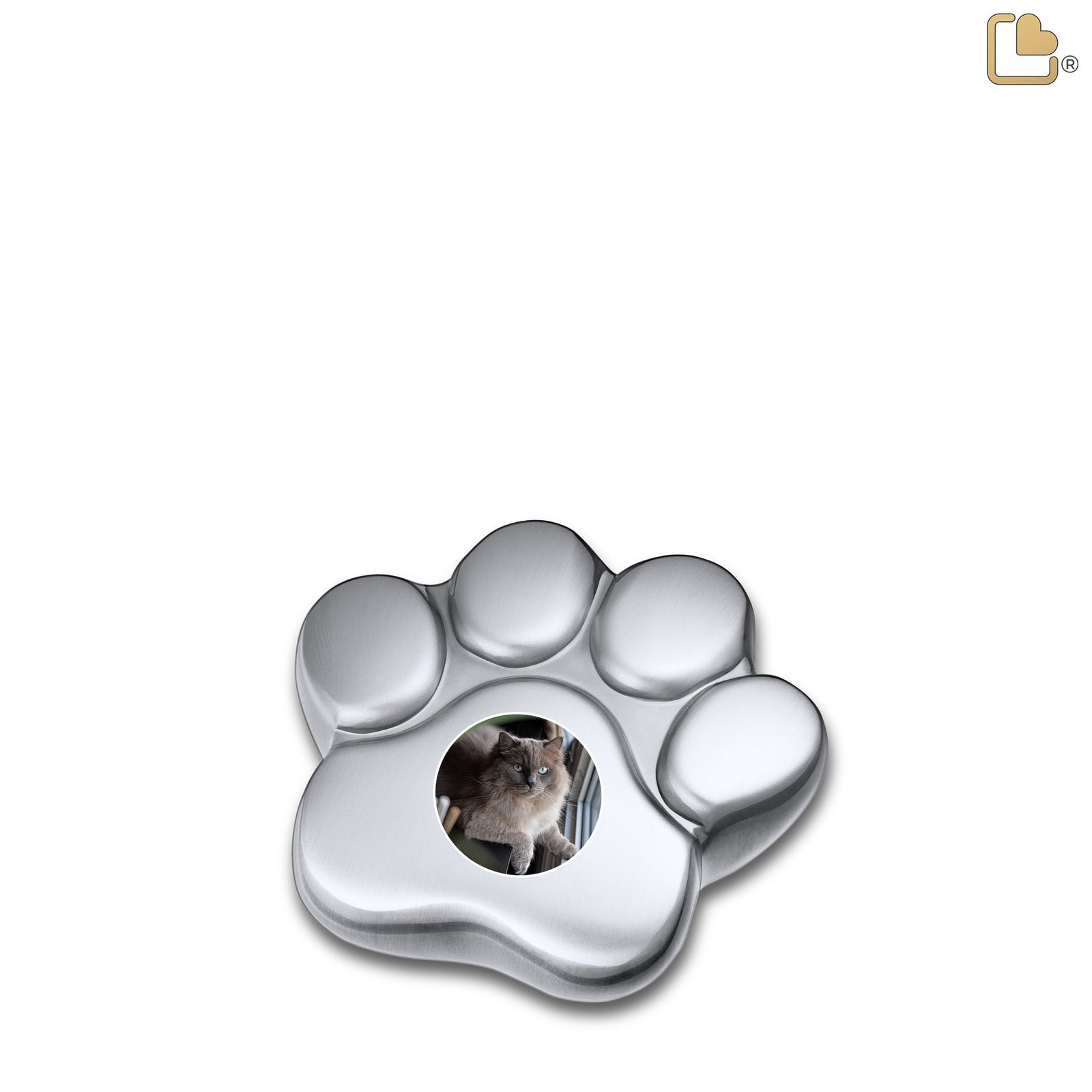 LovePaw Portrait Brushed Pewter Keepsake Pet Cremation Urn