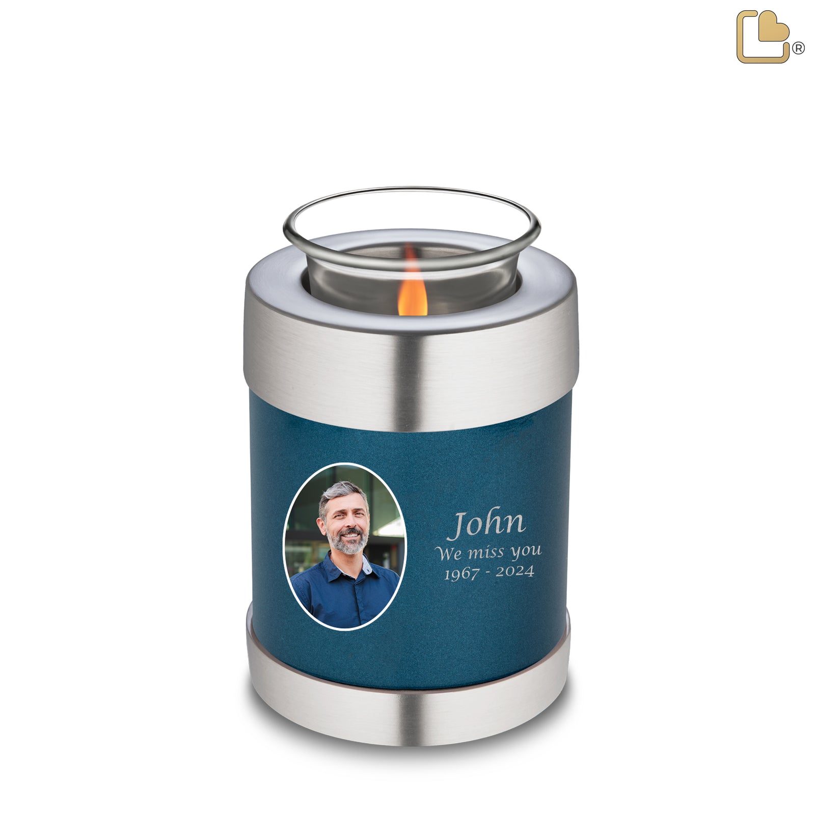 Tealight Portrait Flying Doves Cremation Urn