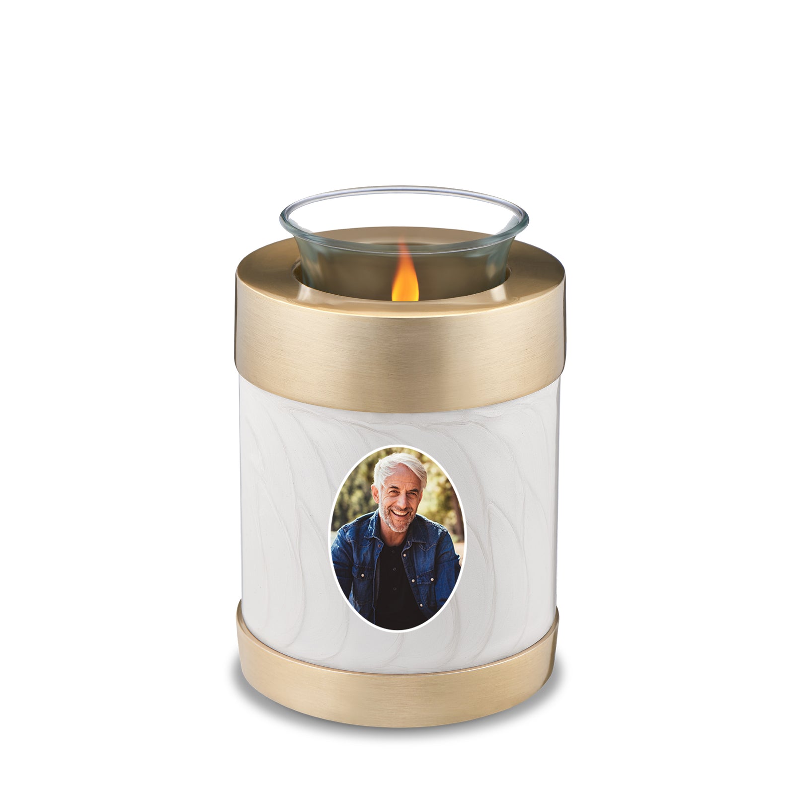 Tealight Portrait Pearl Cremation Urn