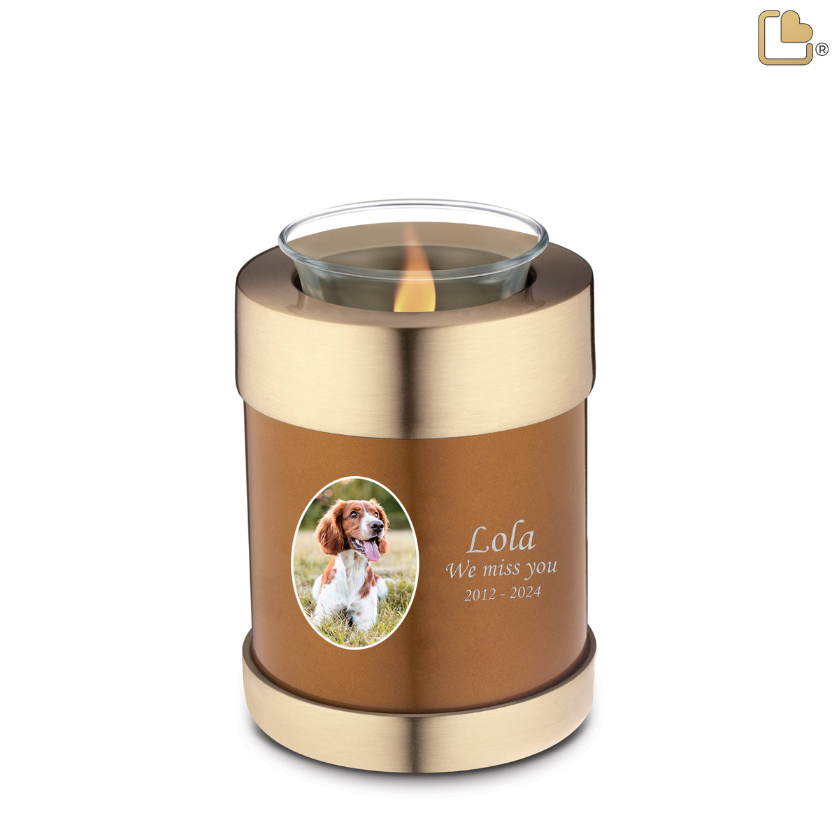 Tealight Portrait Pet Bronze Urn