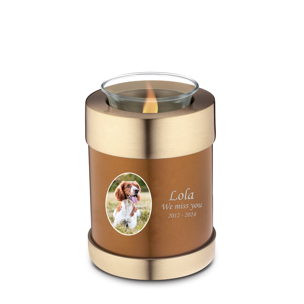 Tealight Portrait Pet Bronze Urn