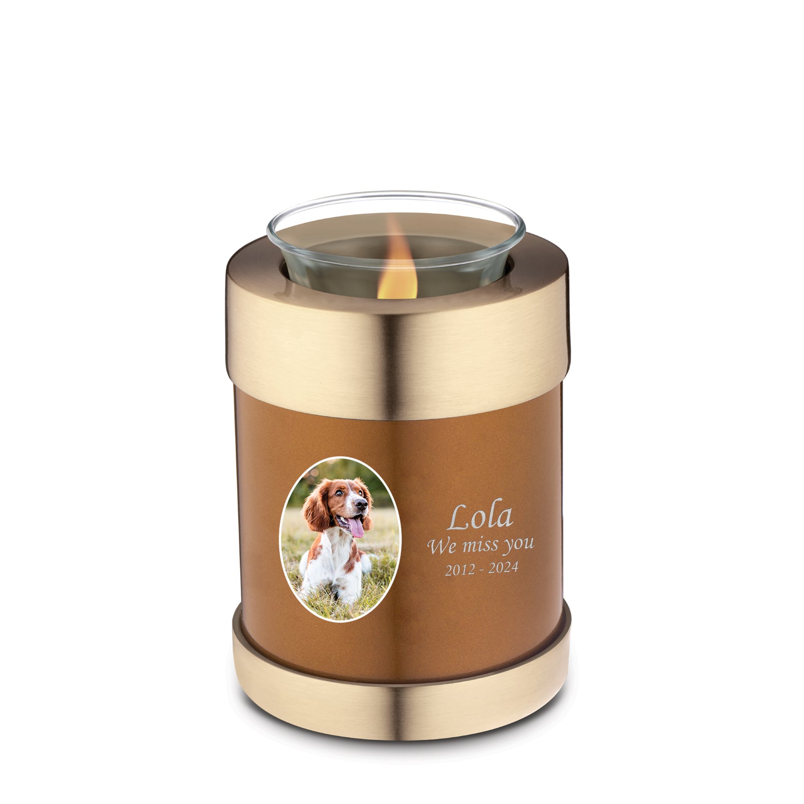 Tealight Portrait Pet Bronze Urn
