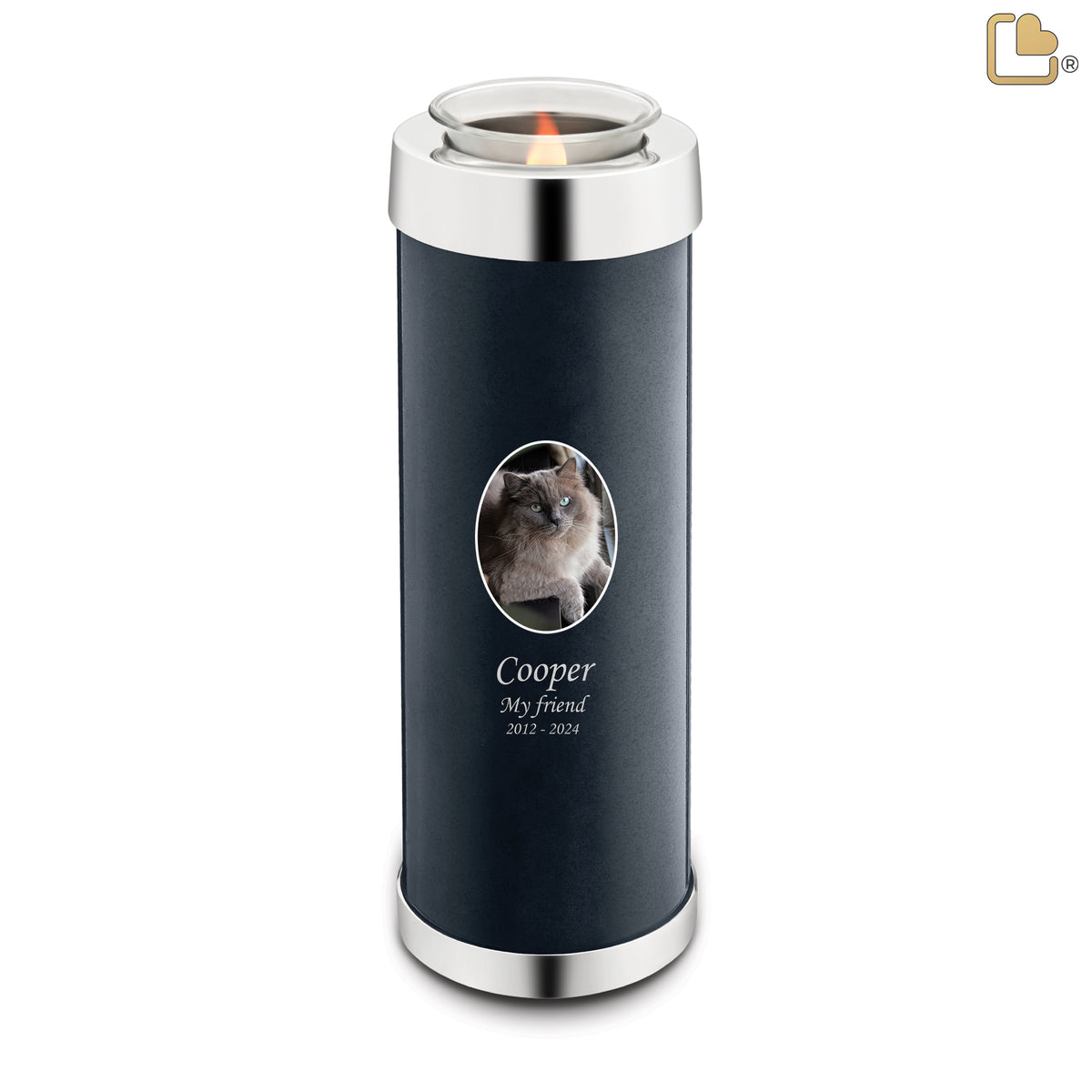 Tealight Pet Portrait Midnight Tall Urn
