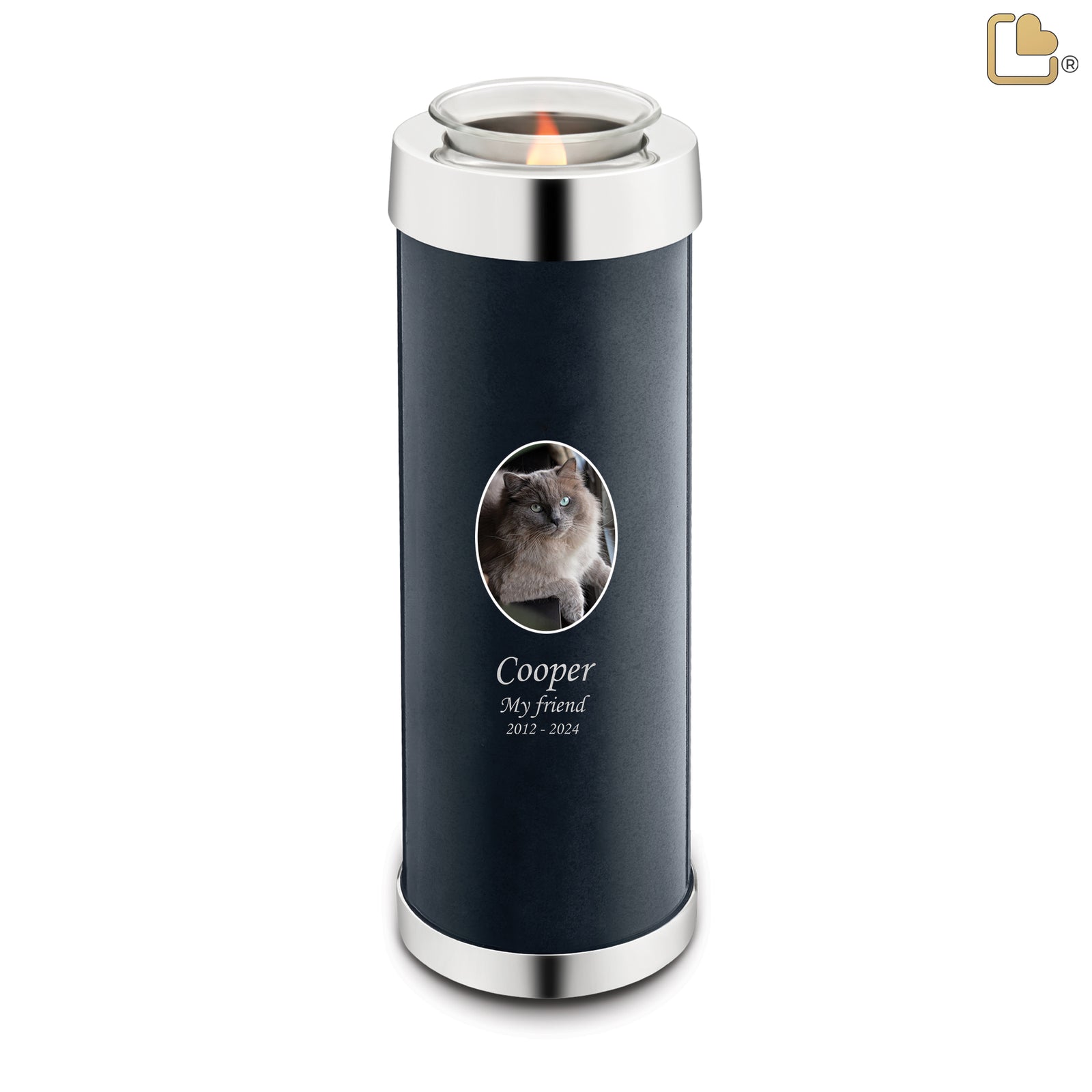 Tealight Pet Portrait Midnight Tall Urn