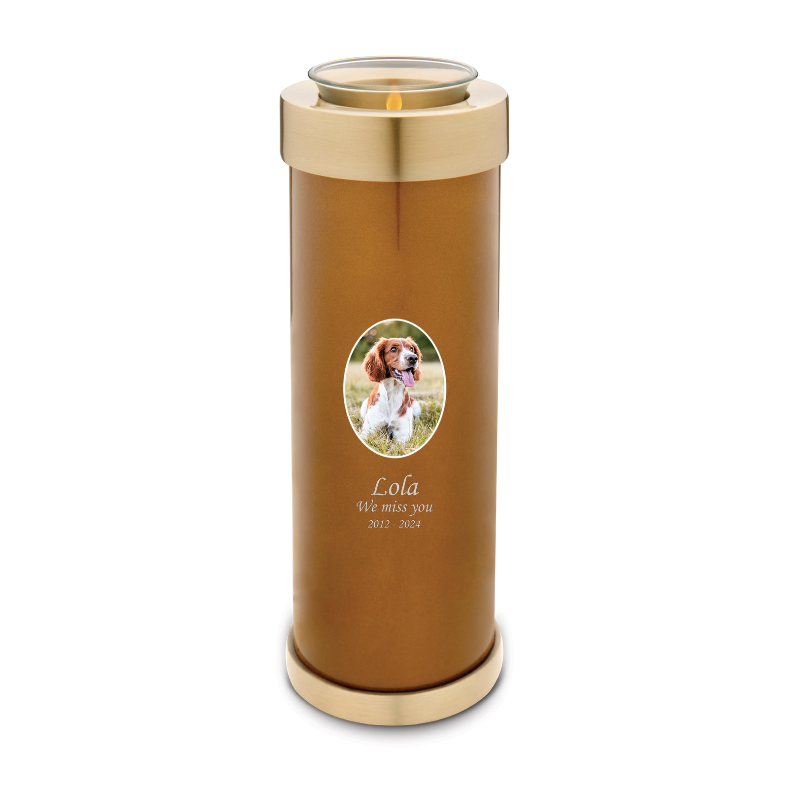 Tealight Pet Portrait Bronze Tall Urn
