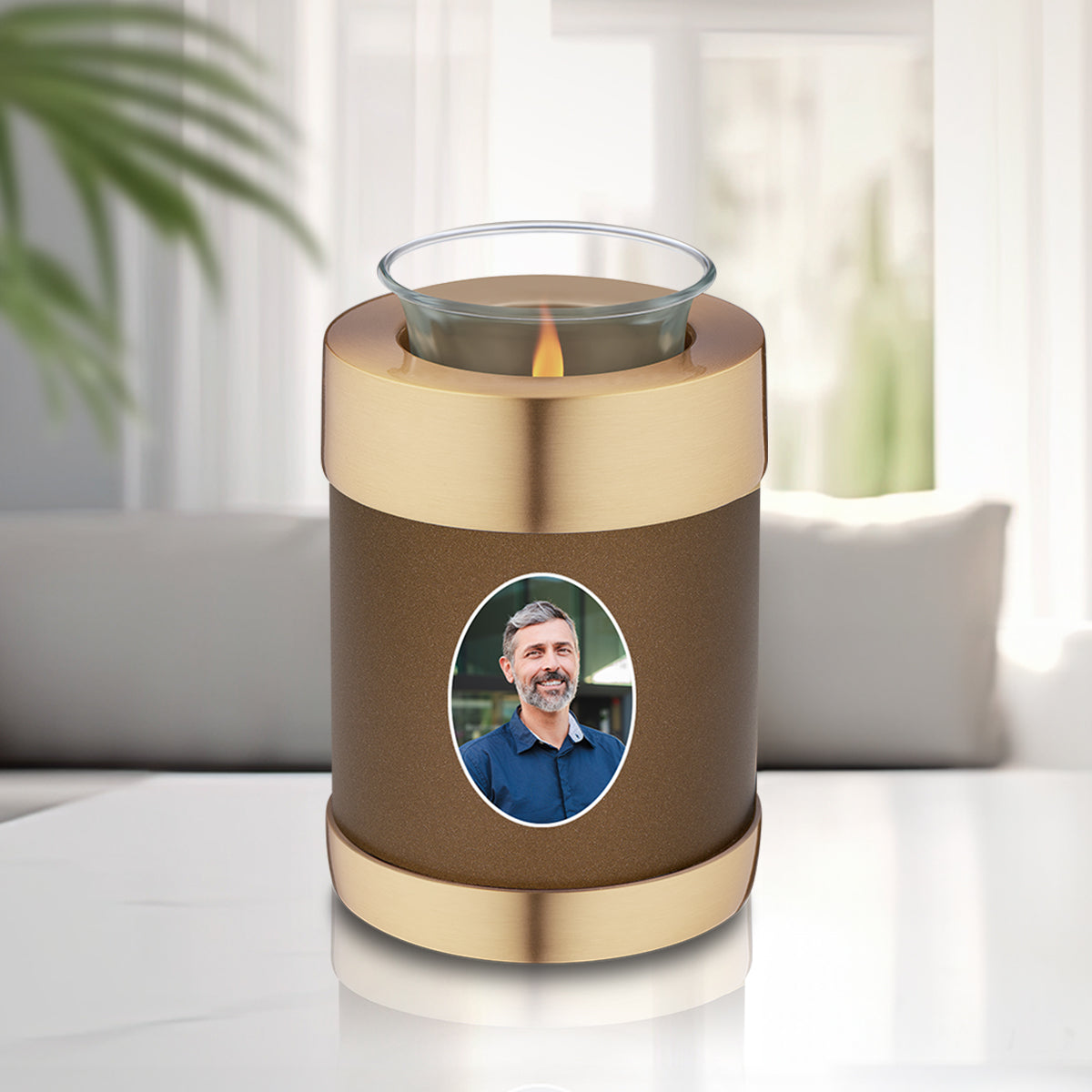 Tealight Auburn Portrait Cremation Urn
