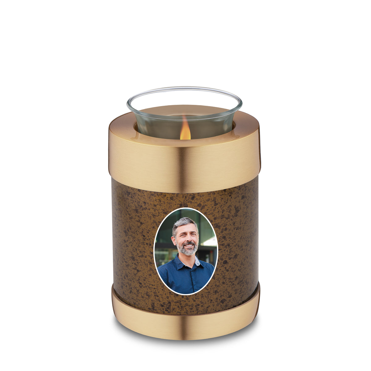 Tealight Speckled Auburn Portrait Cremation Urn