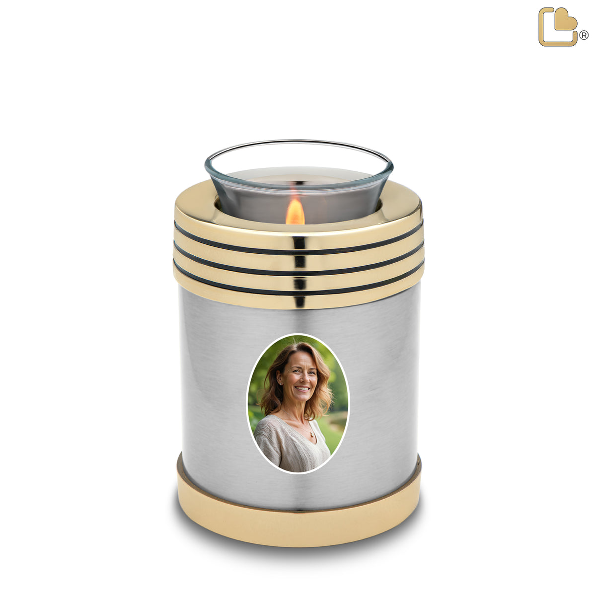 Tealight Pewter Portrait Cremation Urn
