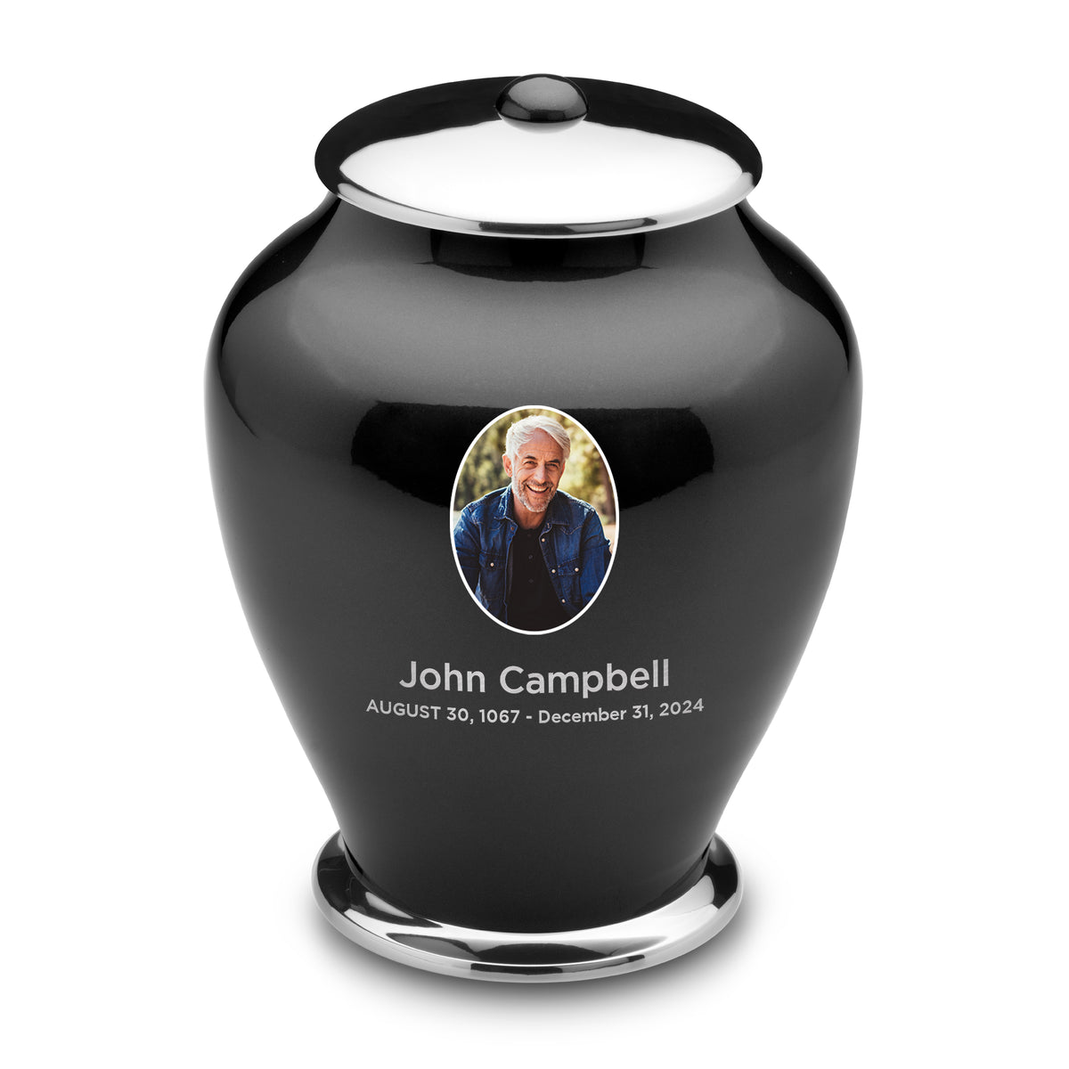Adult Tall Simplicity Portrait Midnight Cremation Urn - COMFORT by LoveUrns