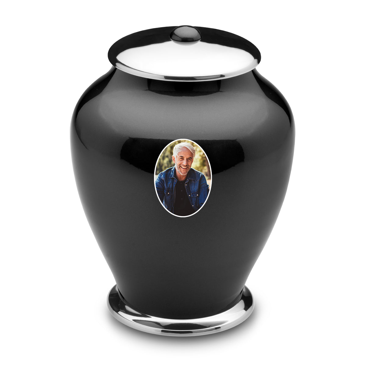Adult Tall Simplicity Portrait Midnight Cremation Urn - COMFORT by LoveUrns