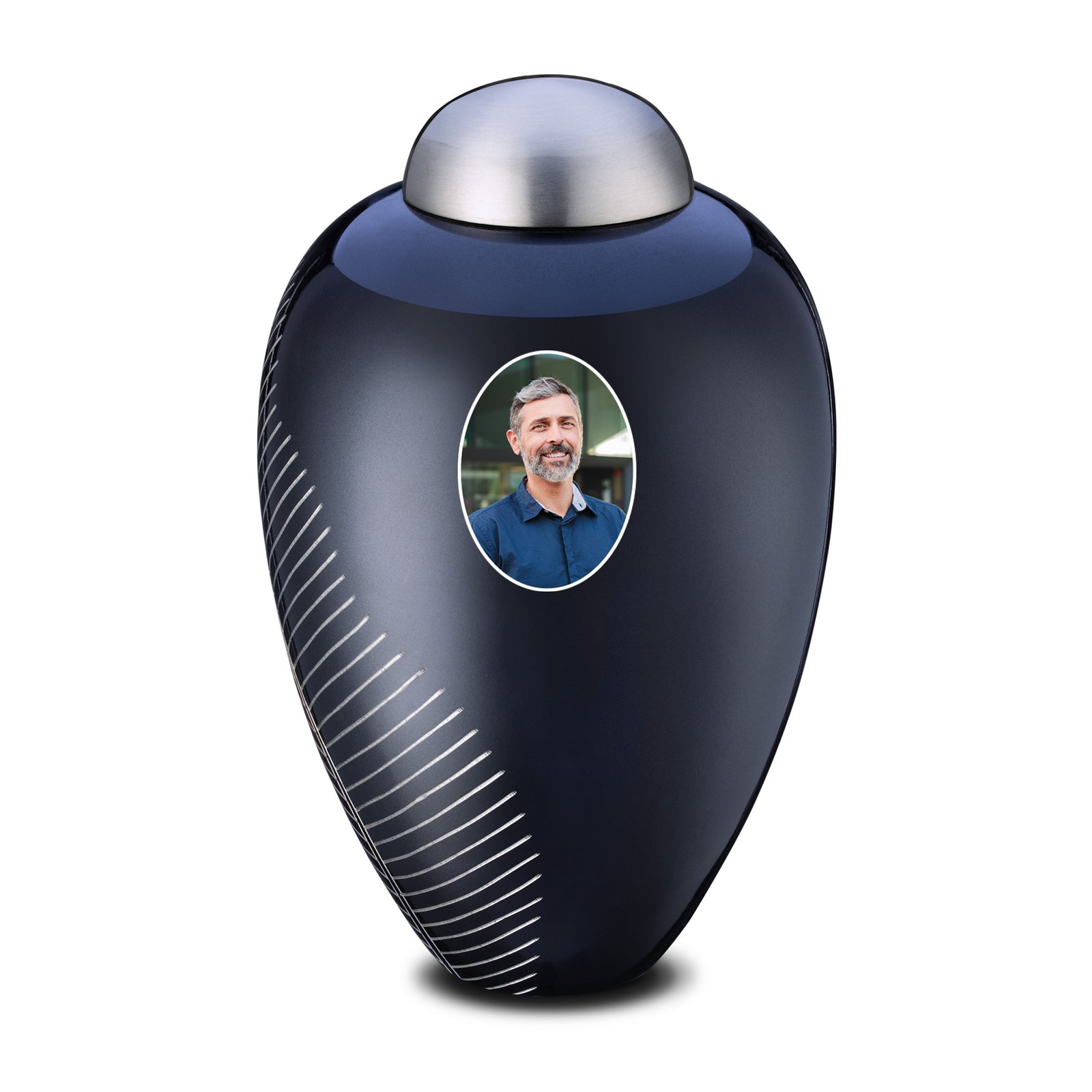 Adult Midnight Leaf Portrait Cremation Urn - COMFORT by LoveUrns