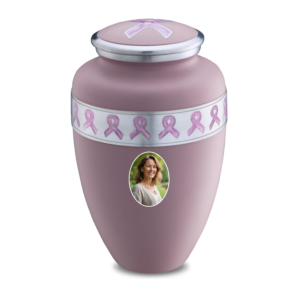Adult Awareness Portrait Pink Cremation Urn