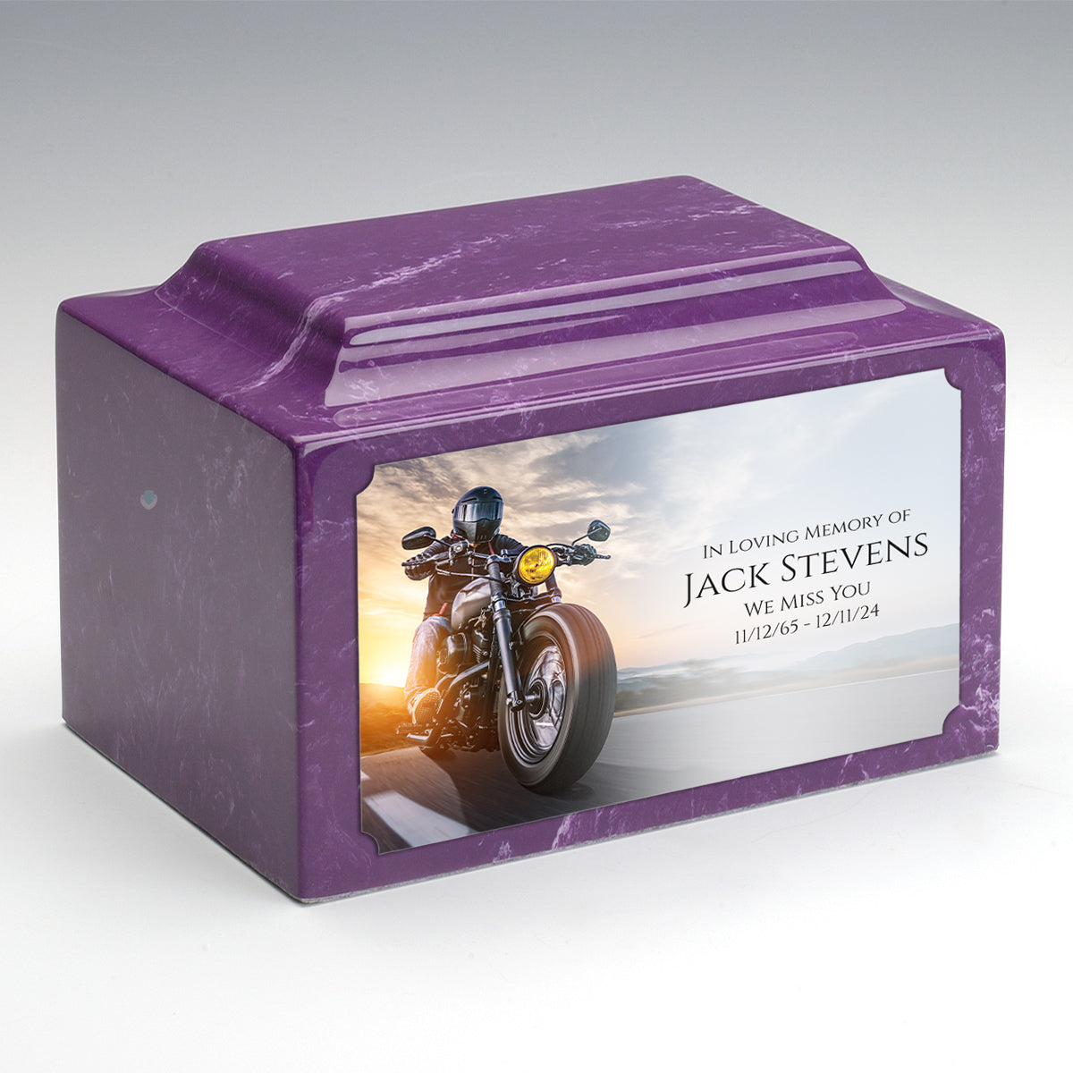 Adult Legacy Custom Printed Motorcycle Cultured Marble Urns by MacKenzie