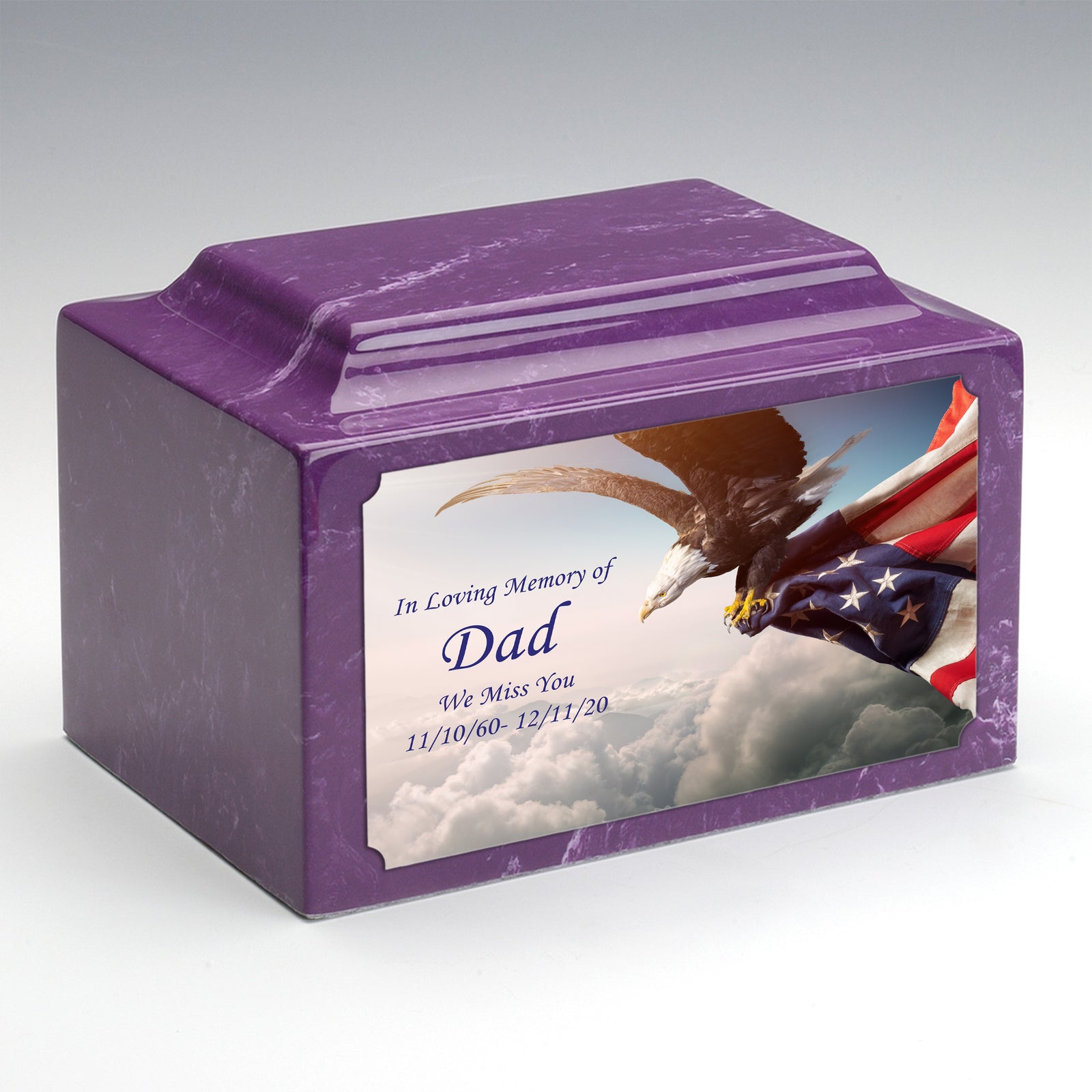 Adult Legacy Custom Printed American Eagle Cultured Marble Urns by MacKenzie