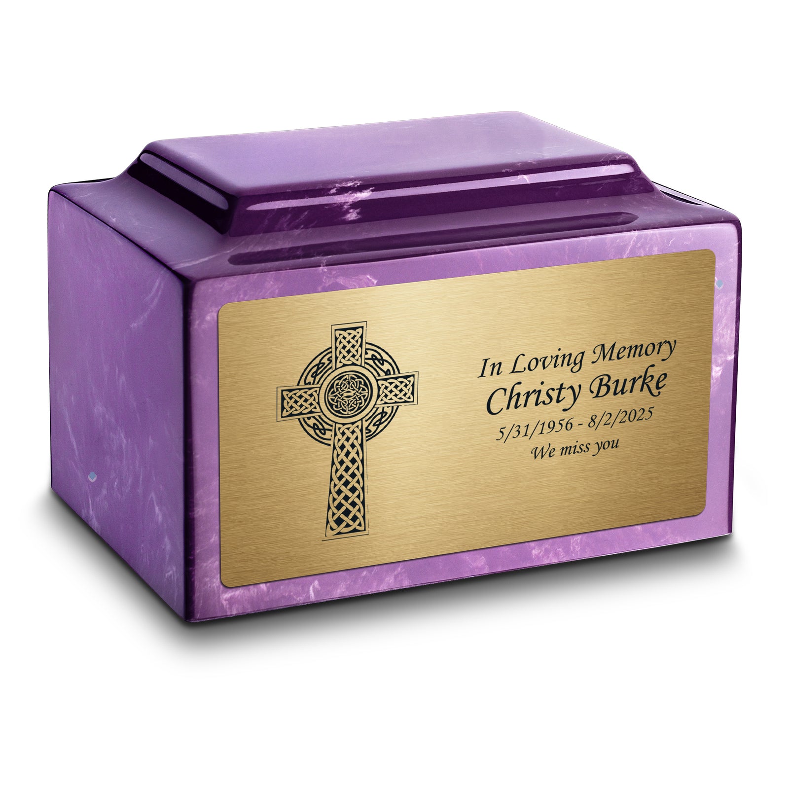 Adult Legacy Celtic Cross Cultured Marble Urns by MacKenzie