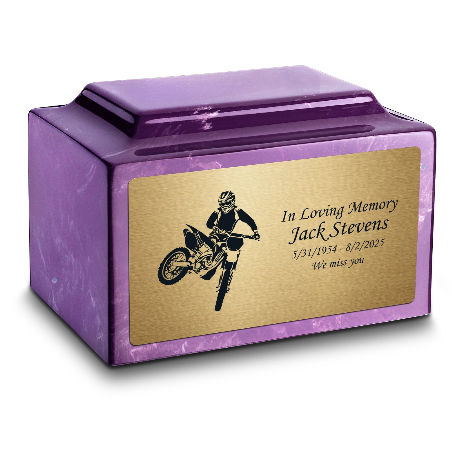 Adult Legacy Dirt Bike Cultured Marble Urns by MacKenzie