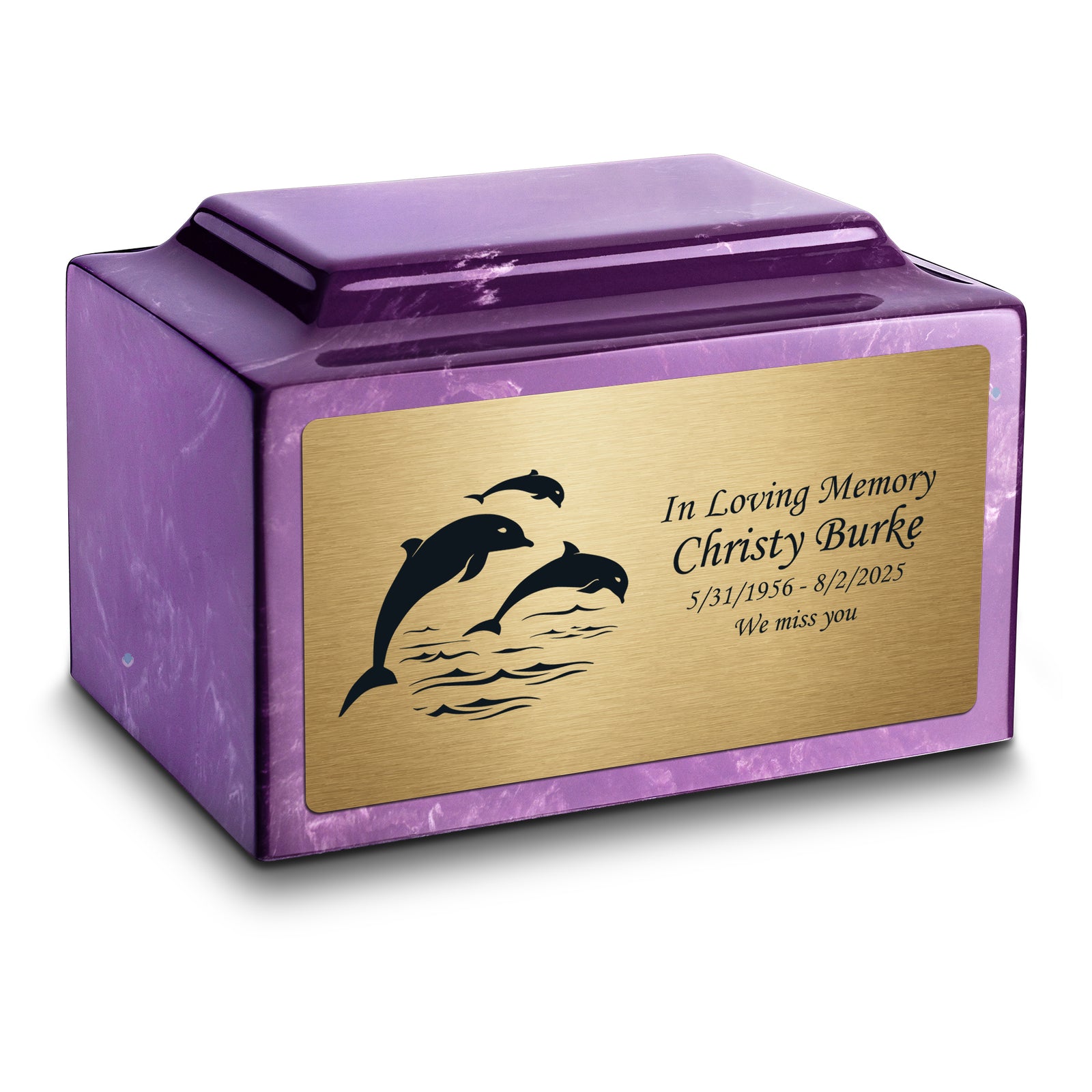 Adult Legacy Dolphin Cultured Marble Urns by MacKenzie
