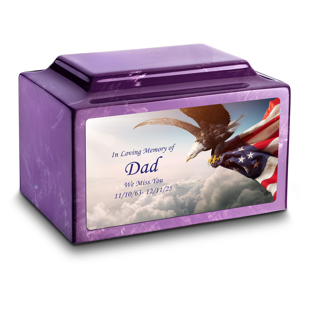 Adult Legacy Custom Printed American Eagle Cultured Marble Urns by MacKenzie