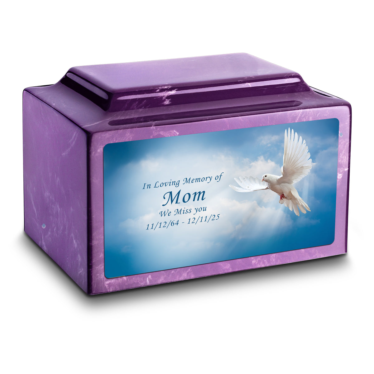 Adult Legacy Custom Printed Dove Cultured Marble Urns by MacKenzie