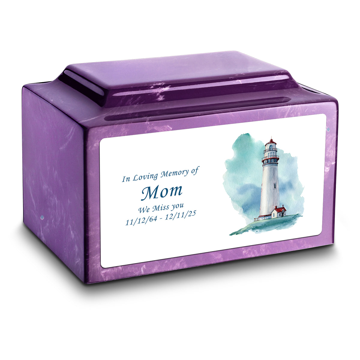 Adult Legacy Custom Printed Lighthouse Cultured Marble Urns by MacKenzie