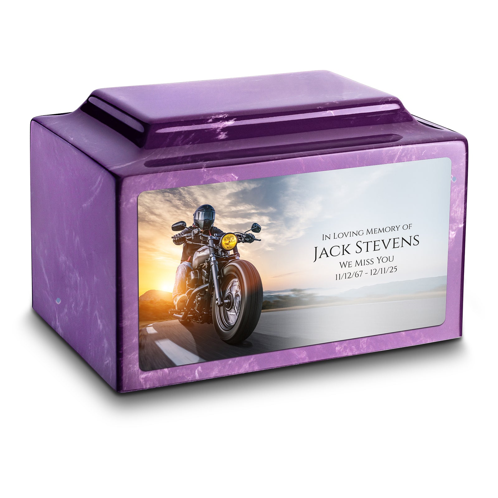 Adult Legacy Custom Printed Motorcycle Cultured Marble Urns by MacKenzie