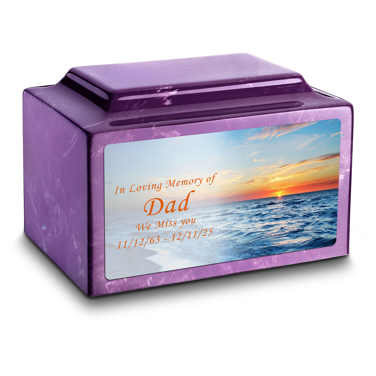 Adult Legacy Custom Printed Ocean Sunset Cultured Marble Urns by MacKenzie