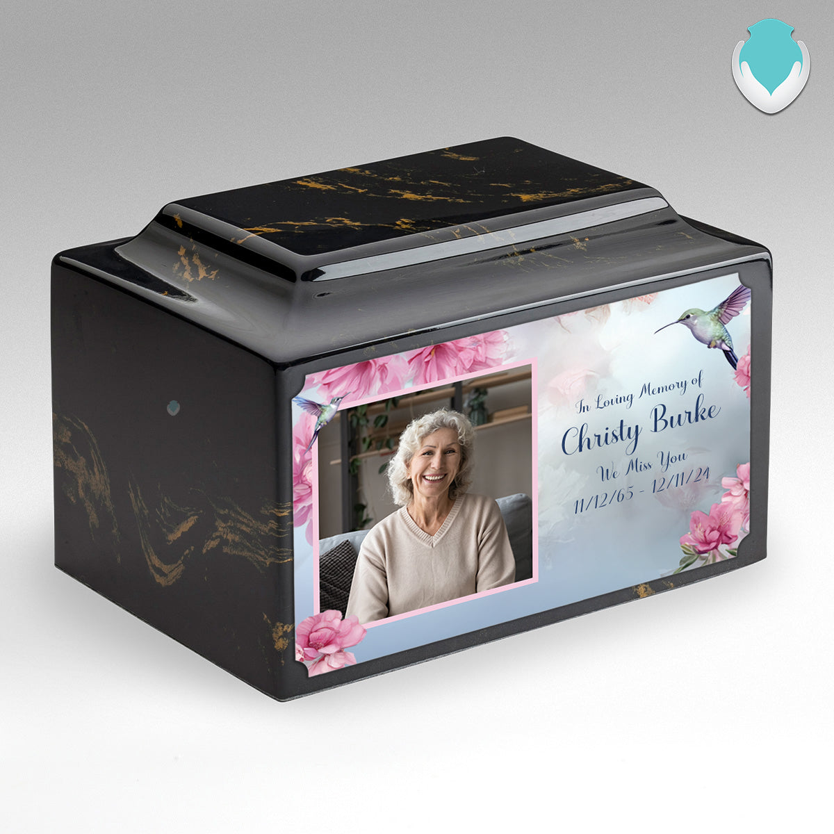 Adult Legacy Custom Printed Photo Hummingbird Cultured Marble Urns by MacKenzie